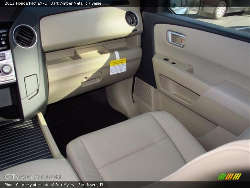 Dark Amber Metallic / Beige 2013 Honda Pilot EX-L