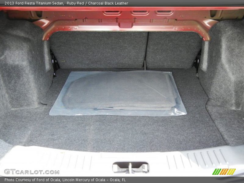 Ruby Red / Charcoal Black Leather 2013 Ford Fiesta Titanium Sedan