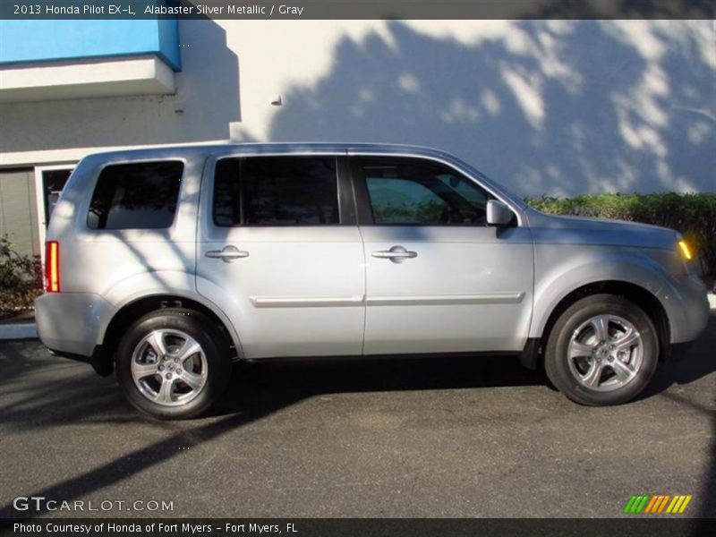 Alabaster Silver Metallic / Gray 2013 Honda Pilot EX-L