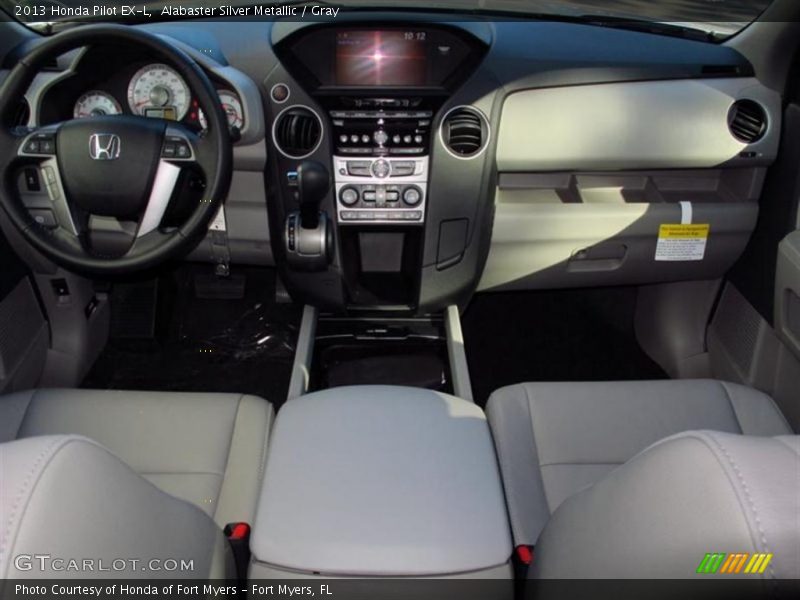 Alabaster Silver Metallic / Gray 2013 Honda Pilot EX-L