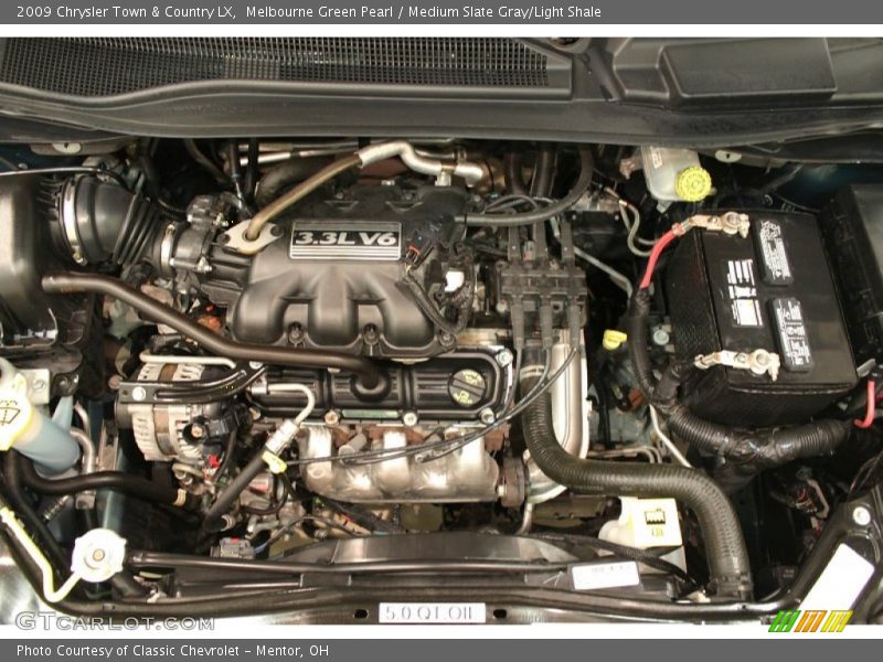 Melbourne Green Pearl / Medium Slate Gray/Light Shale 2009 Chrysler Town & Country LX