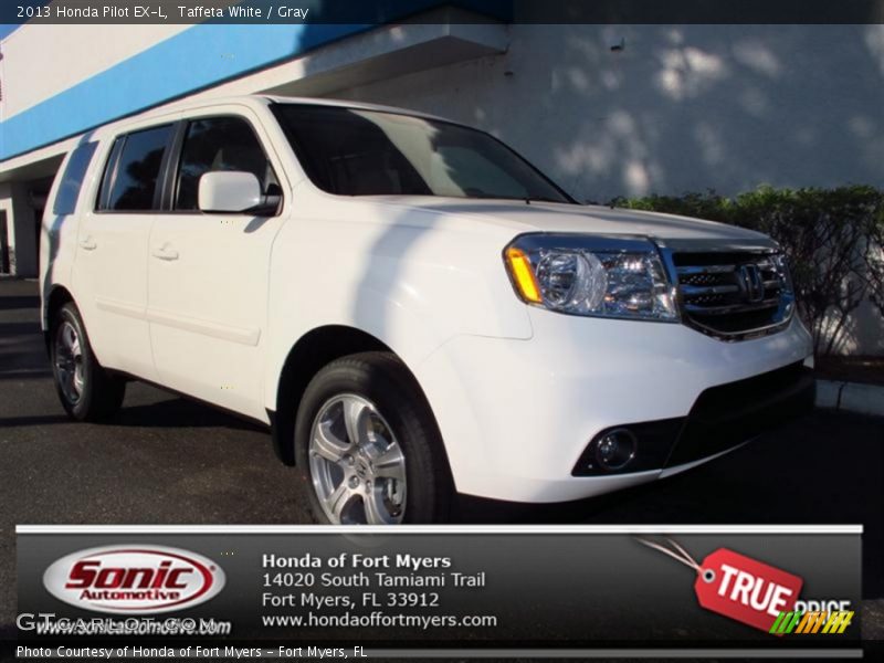 Taffeta White / Gray 2013 Honda Pilot EX-L