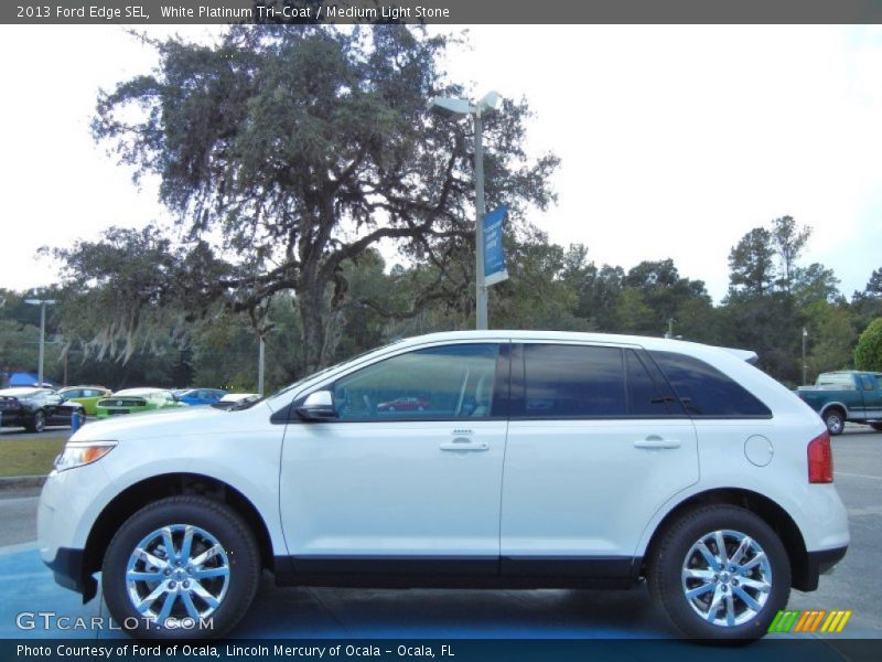 White Platinum Tri-Coat / Medium Light Stone 2013 Ford Edge SEL
