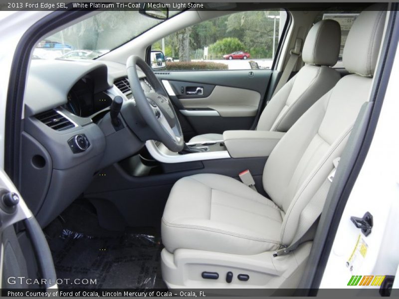White Platinum Tri-Coat / Medium Light Stone 2013 Ford Edge SEL