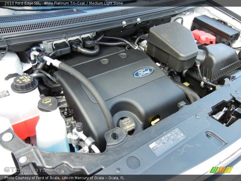 White Platinum Tri-Coat / Medium Light Stone 2013 Ford Edge SEL