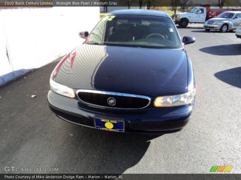 Midnight Blue Pearl / Medium Gray 2002 Buick Century Limited