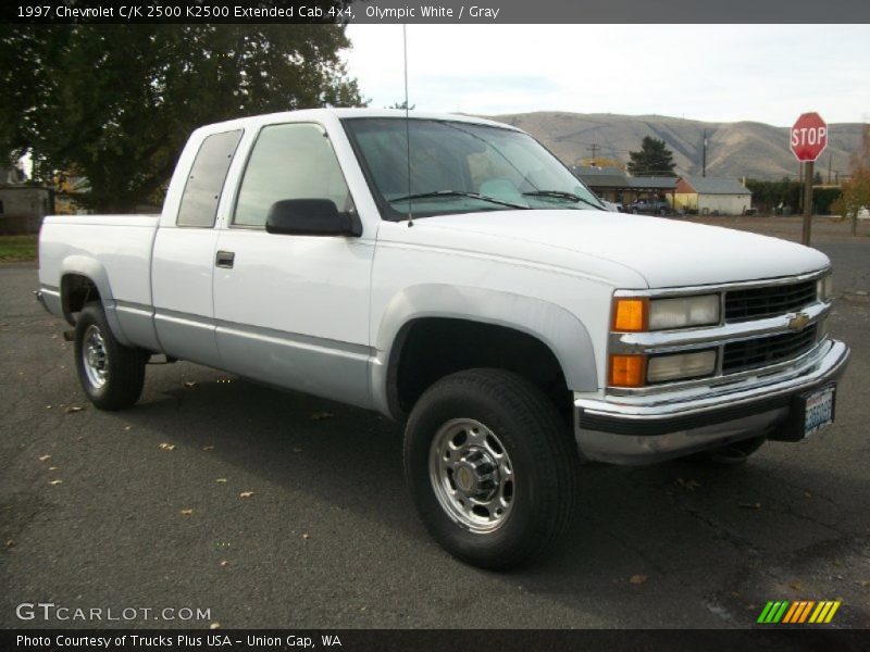 Olympic White / Gray 1997 Chevrolet C/K 2500 K2500 Extended Cab 4x4