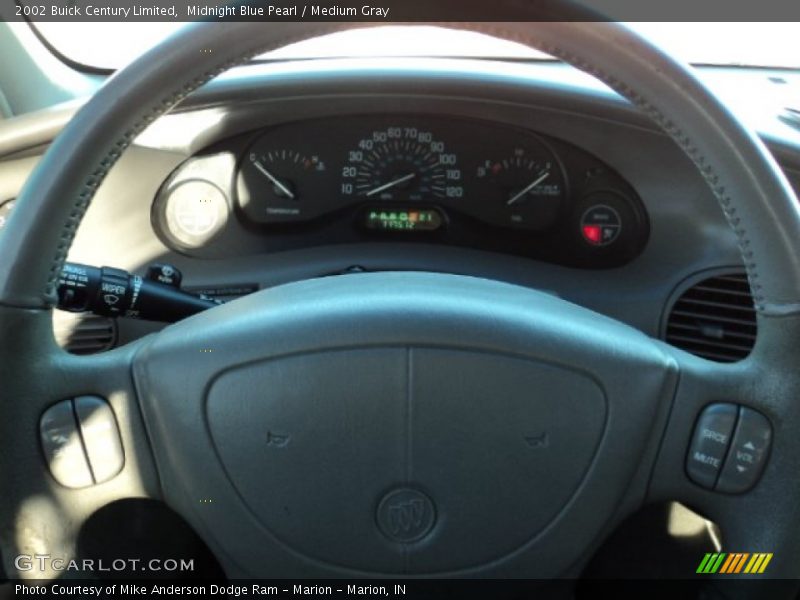 Midnight Blue Pearl / Medium Gray 2002 Buick Century Limited