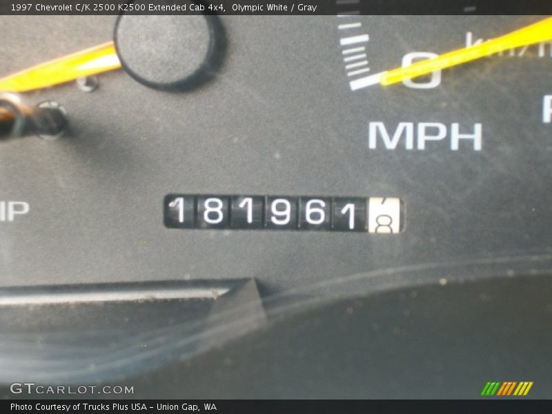 Olympic White / Gray 1997 Chevrolet C/K 2500 K2500 Extended Cab 4x4