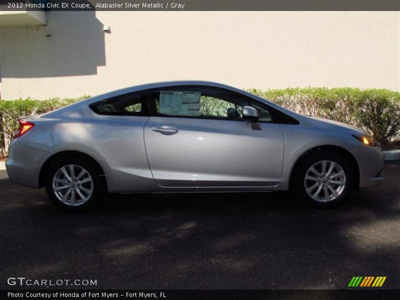 Alabaster Silver Metallic / Gray 2012 Honda Civic EX Coupe
