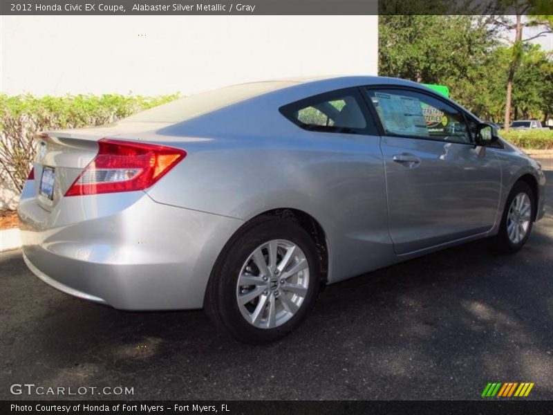 Alabaster Silver Metallic / Gray 2012 Honda Civic EX Coupe