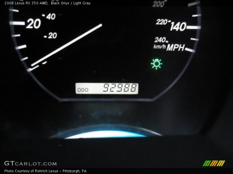 Black Onyx / Light Gray 2008 Lexus RX 350 AWD