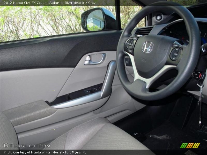Alabaster Silver Metallic / Gray 2012 Honda Civic EX Coupe