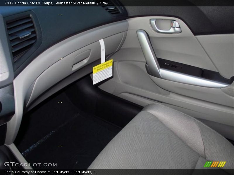 Alabaster Silver Metallic / Gray 2012 Honda Civic EX Coupe