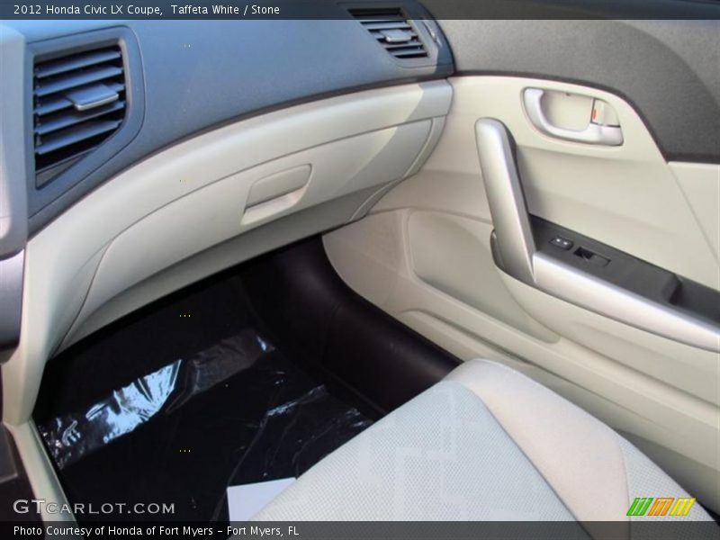 Taffeta White / Stone 2012 Honda Civic LX Coupe