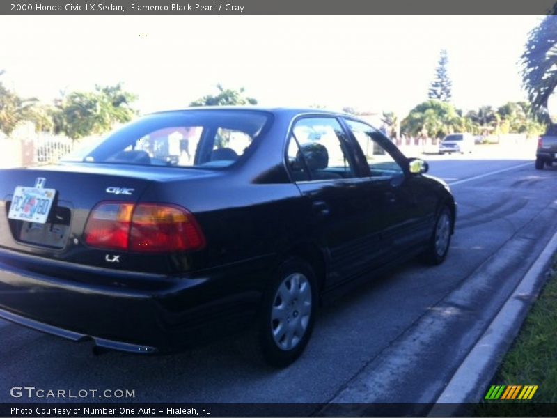 Flamenco Black Pearl / Gray 2000 Honda Civic LX Sedan
