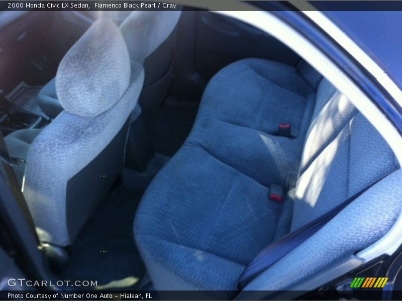 Flamenco Black Pearl / Gray 2000 Honda Civic LX Sedan