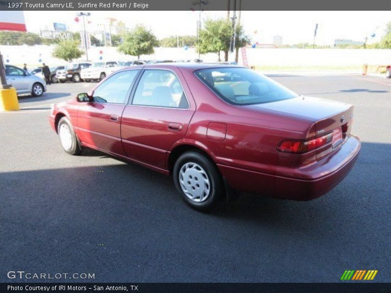 Sunfire Red Pearl / Beige 1997 Toyota Camry LE