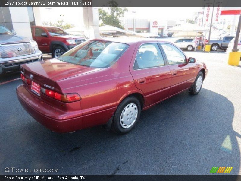 Sunfire Red Pearl / Beige 1997 Toyota Camry LE