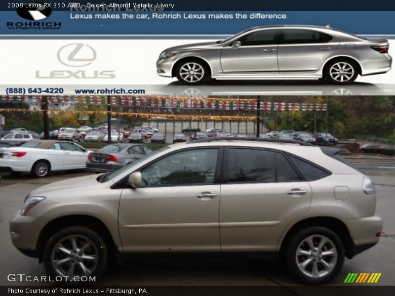 Golden Almond Metallic / Ivory 2008 Lexus RX 350 AWD