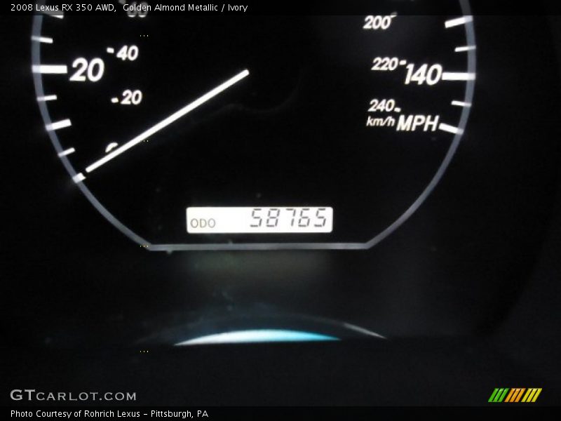 Golden Almond Metallic / Ivory 2008 Lexus RX 350 AWD