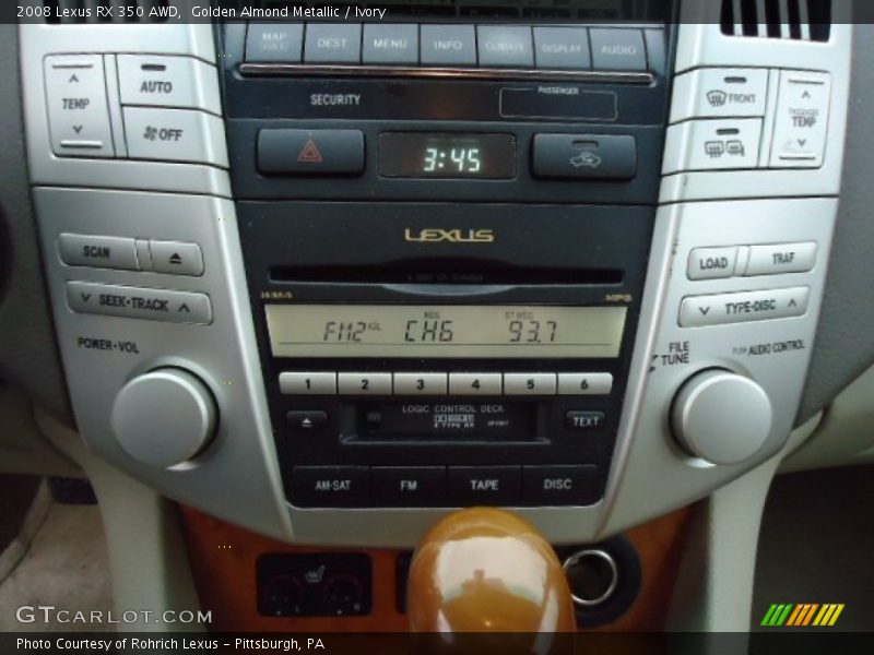 Golden Almond Metallic / Ivory 2008 Lexus RX 350 AWD