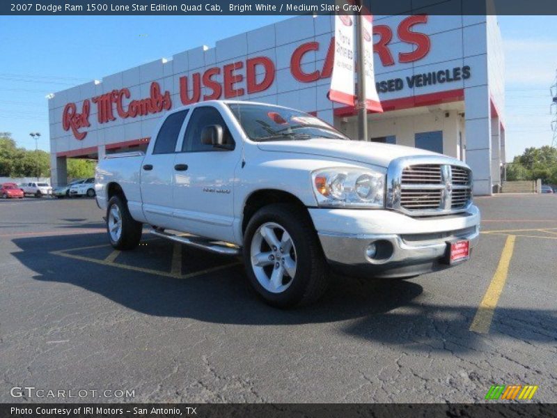 Bright White / Medium Slate Gray 2007 Dodge Ram 1500 Lone Star Edition Quad Cab