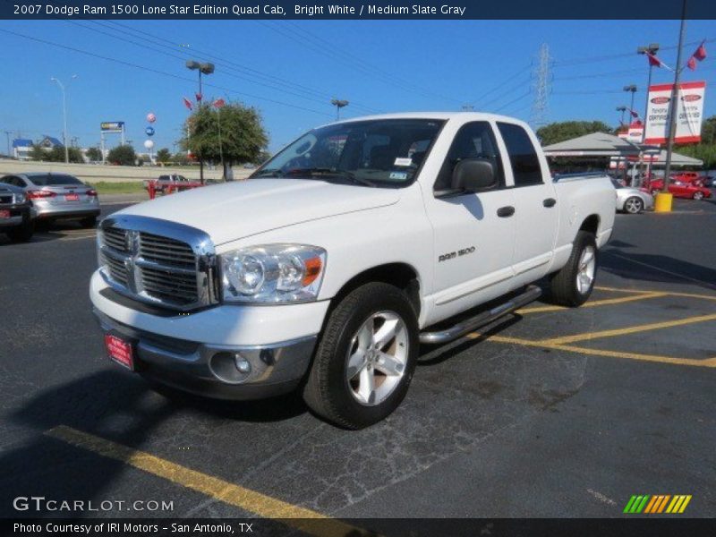 Bright White / Medium Slate Gray 2007 Dodge Ram 1500 Lone Star Edition Quad Cab