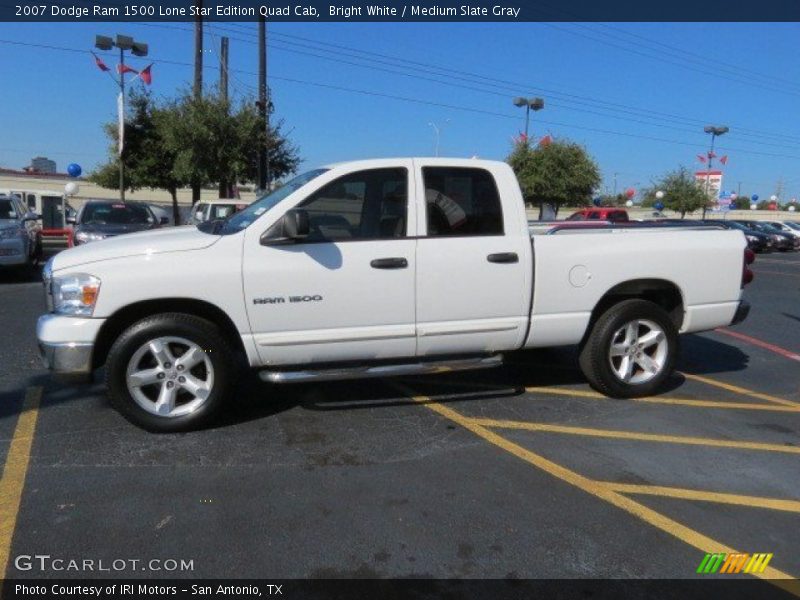 Bright White / Medium Slate Gray 2007 Dodge Ram 1500 Lone Star Edition Quad Cab