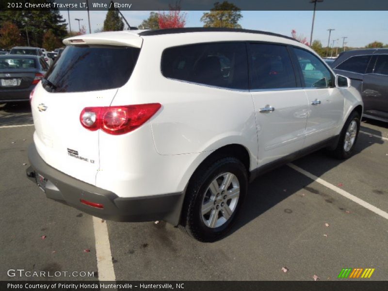 White / Ebony 2012 Chevrolet Traverse LT