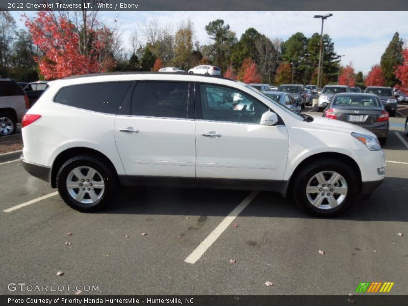 White / Ebony 2012 Chevrolet Traverse LT