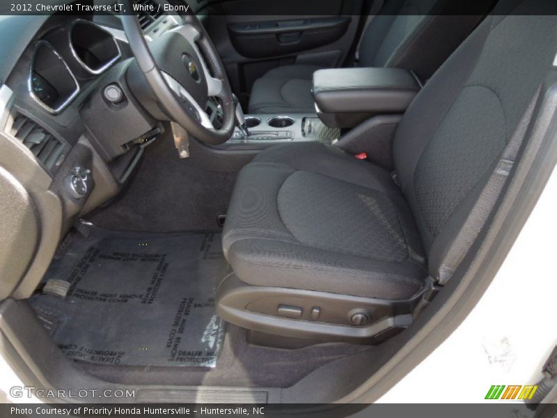 White / Ebony 2012 Chevrolet Traverse LT