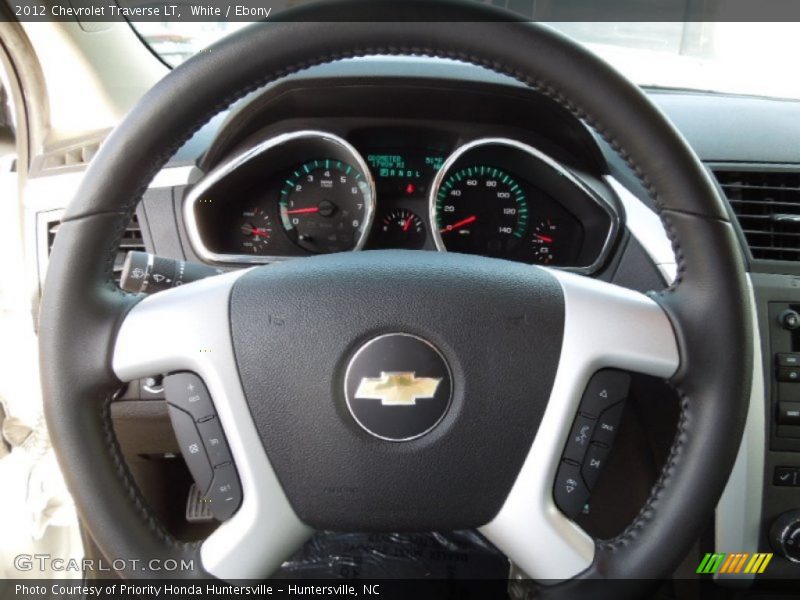 White / Ebony 2012 Chevrolet Traverse LT