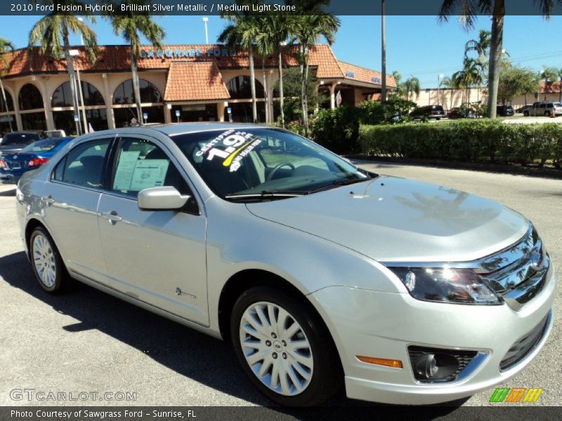 Brilliant Silver Metallic / Medium Light Stone 2010 Ford Fusion Hybrid