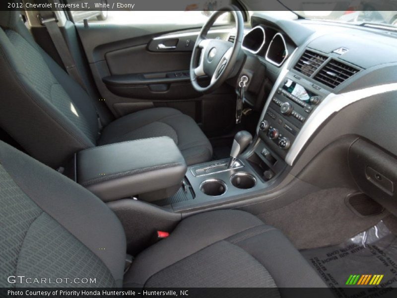 White / Ebony 2012 Chevrolet Traverse LT