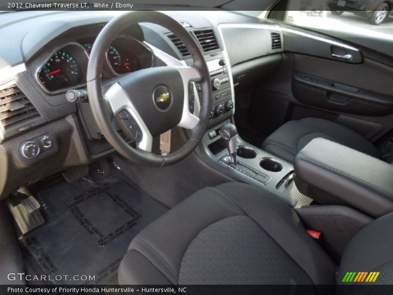 White / Ebony 2012 Chevrolet Traverse LT