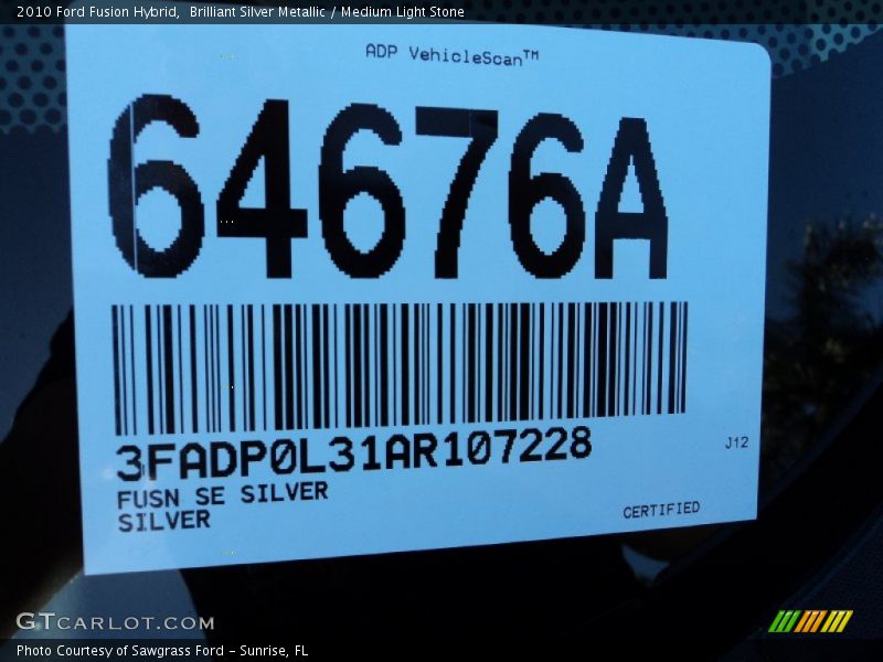 Brilliant Silver Metallic / Medium Light Stone 2010 Ford Fusion Hybrid