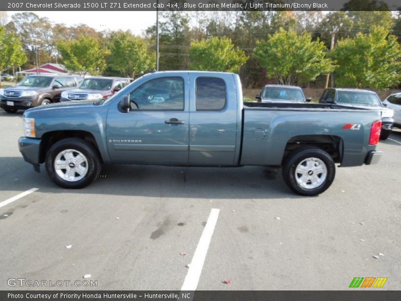 Blue Granite Metallic / Light Titanium/Ebony Black 2007 Chevrolet Silverado 1500 LT Z71 Extended Cab 4x4