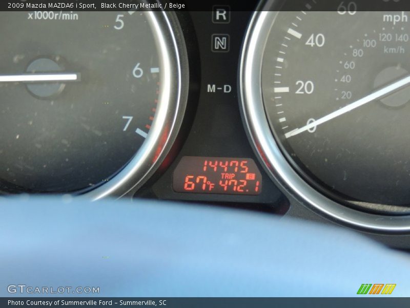 Black Cherry Metallic / Beige 2009 Mazda MAZDA6 i Sport