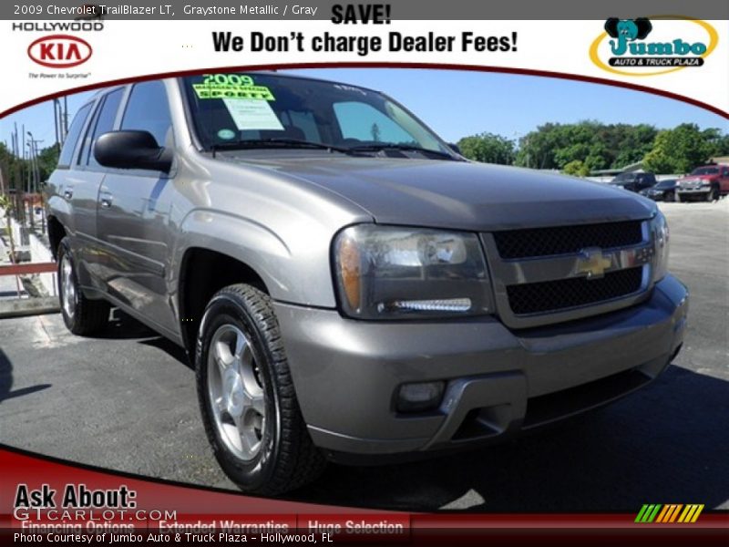 Graystone Metallic / Gray 2009 Chevrolet TrailBlazer LT
