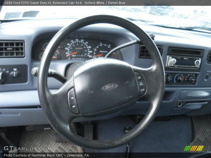 Oxford White / Denim Blue 1999 Ford F250 Super Duty XL Extended Cab 4x4