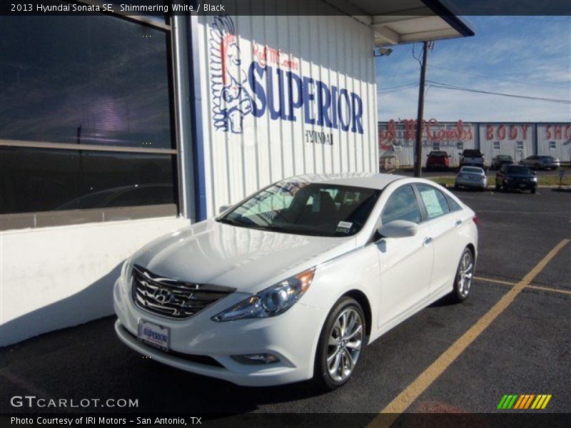 Shimmering White / Black 2013 Hyundai Sonata SE