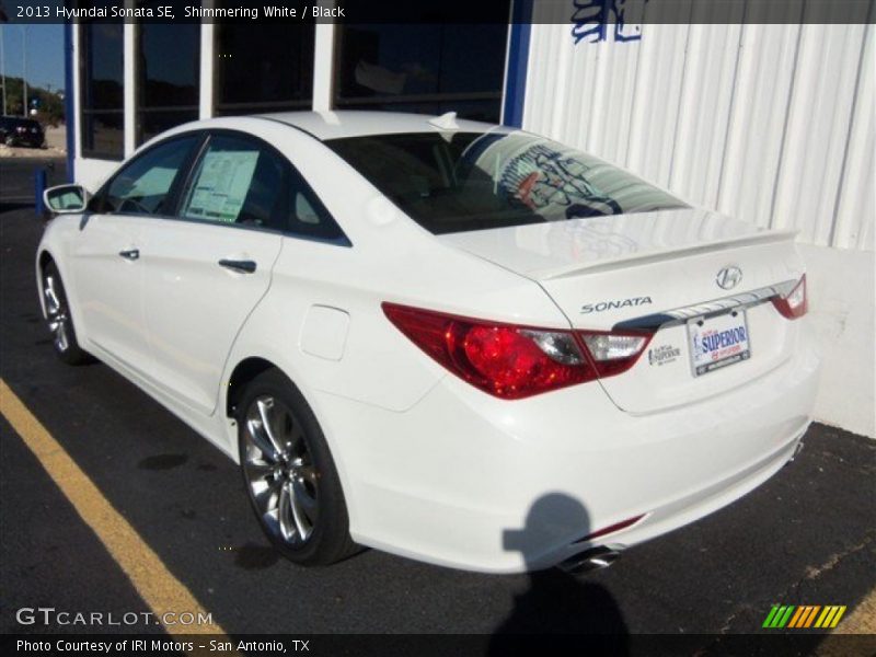 Shimmering White / Black 2013 Hyundai Sonata SE