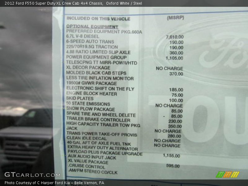 Oxford White / Steel 2012 Ford F550 Super Duty XL Crew Cab 4x4 Chassis