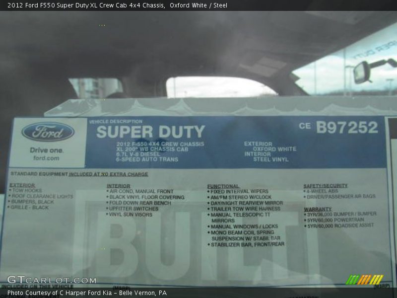 Oxford White / Steel 2012 Ford F550 Super Duty XL Crew Cab 4x4 Chassis