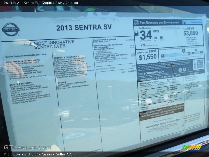 Graphite Blue / Charcoal 2013 Nissan Sentra SV