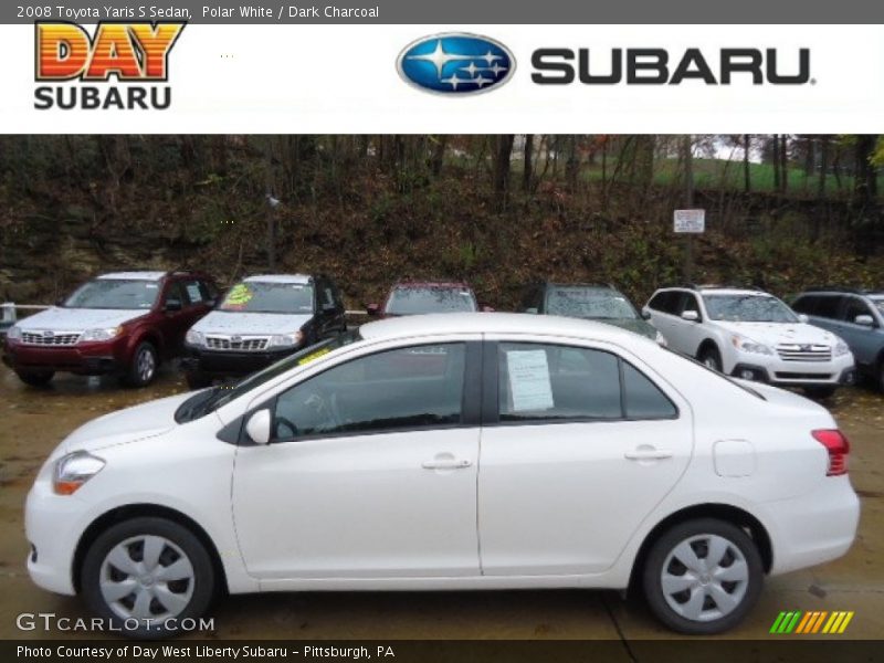Polar White / Dark Charcoal 2008 Toyota Yaris S Sedan