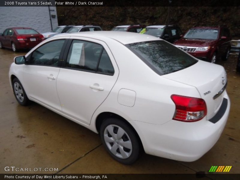 Polar White / Dark Charcoal 2008 Toyota Yaris S Sedan