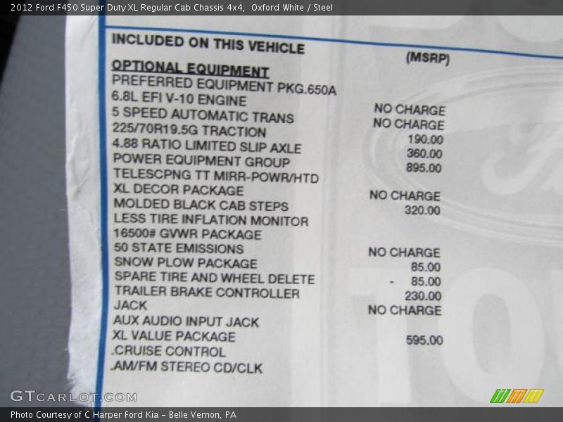Oxford White / Steel 2012 Ford F450 Super Duty XL Regular Cab Chassis 4x4
