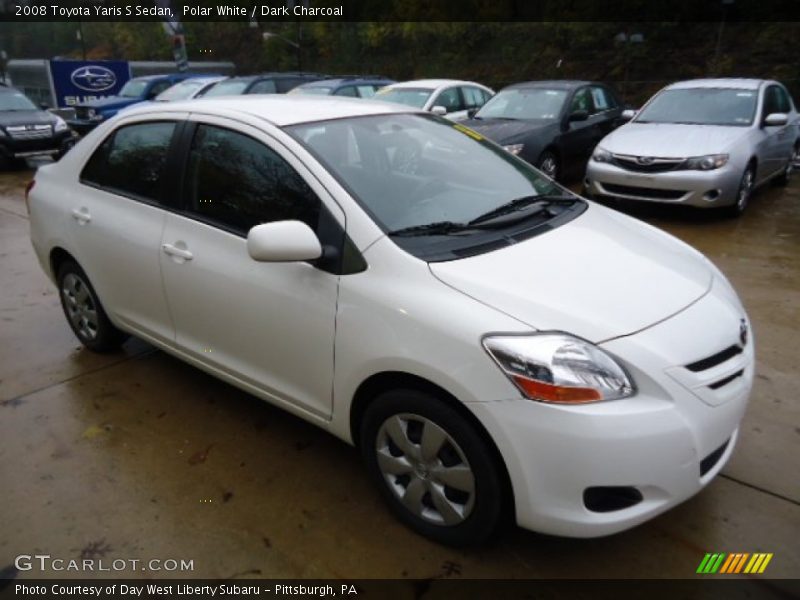 Polar White / Dark Charcoal 2008 Toyota Yaris S Sedan